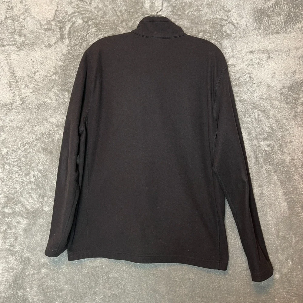 North Face Men Lightweight Full Zip Fleece Mock Neck Log Sleeve Jacket M Black